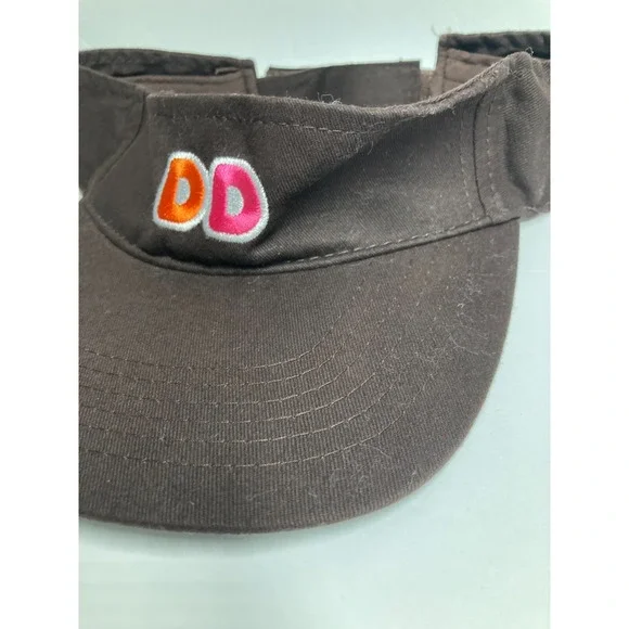 Dunkin Donuts Restaurant Employee Visor Hat Cap Brown Adjustable Restaurant Work - Picture 5 of 15